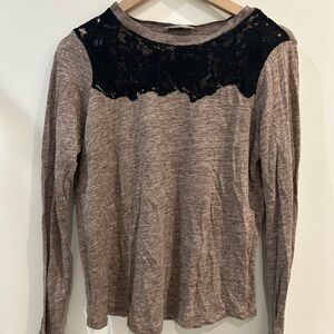 Zara Women's Black Lace Detail Top